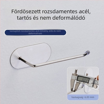 Liyilai márkájú rozsdamentes acélból készült konyhai tekercs tartó, ovális kialakítás, kefés felületű, festett kivitel
