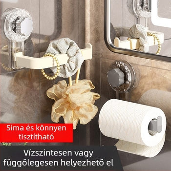 HENNES' Konyhai papírtörlő tartó szívóval, fúrás nélkül, műanyag, elektroplátolt felület, Light Luxury stílus