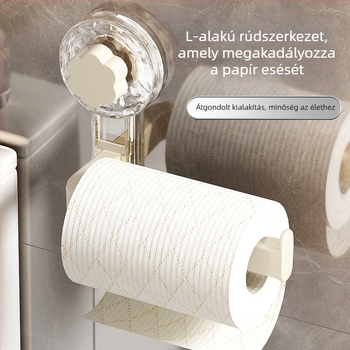 HENNES' Konyhai papírtörlő tartó szívóval, fúrás nélkül, műanyag, elektroplátolt felület, Light Luxury stílus