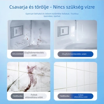 Momo Növényi alapú univerzális fürdőszobai tisztító, folyékony állagban, eltávolítja a vízkövet, vízfoltokat és szagokat az üveg, WC és csempék felületén.