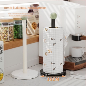 Kör alakú vas tárolóállvány | Sütőfesték felület | Modern, letisztult design | Asztali papírtörlő tartó