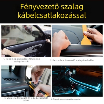 LED belső autóvilágítás EL anyagból, hideg fény, IP67, 3W, 3-12V