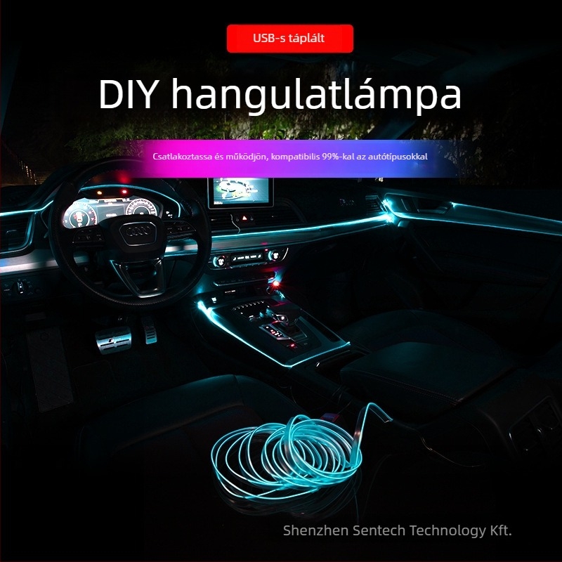 LED belső autóvilágítás EL anyagból, hideg fény, IP67, 3W, 3-12V