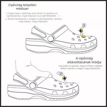 3D virágos cipő dísz, DIY kiegészítő szandálokra és hétköznapi cipőkre, modell PJ001, Duoduo stílus