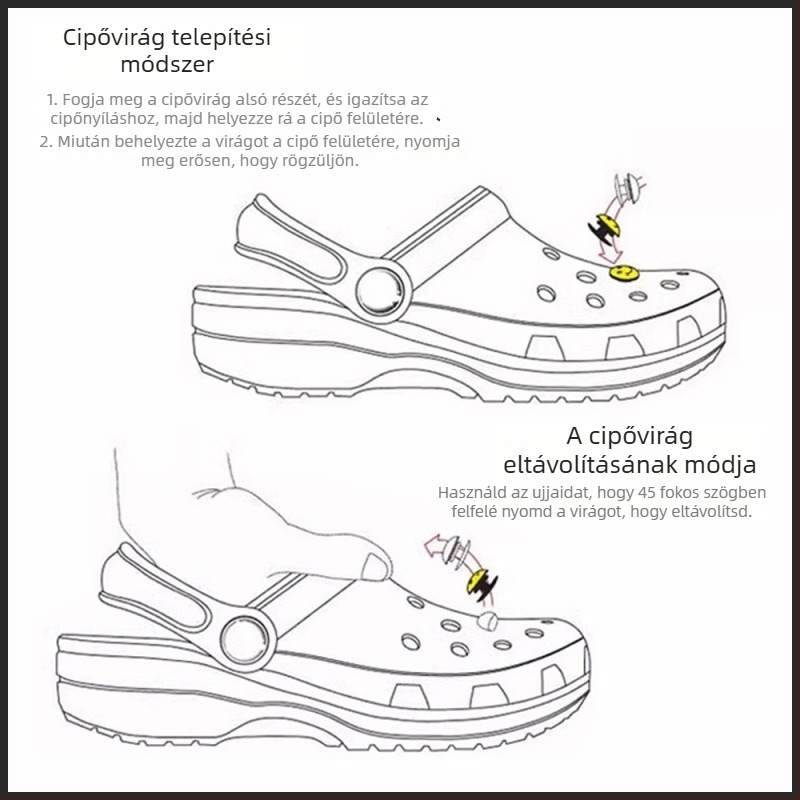 3D virágos cipő dísz, DIY kiegészítő szandálokra és hétköznapi cipőkre, modell PJ001, Duoduo stílus