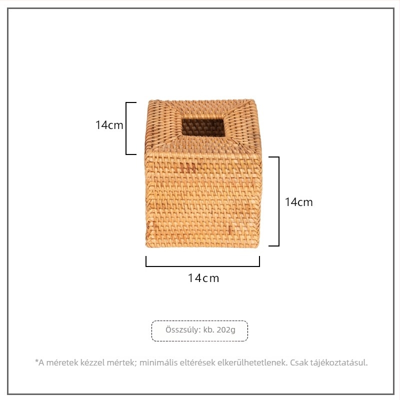 Őszi rattan papírzsepi tartó – Modell 050, 64 darabos készlet, levehető zsebkendőkkel, autó, nappali és fürdőszoba számára