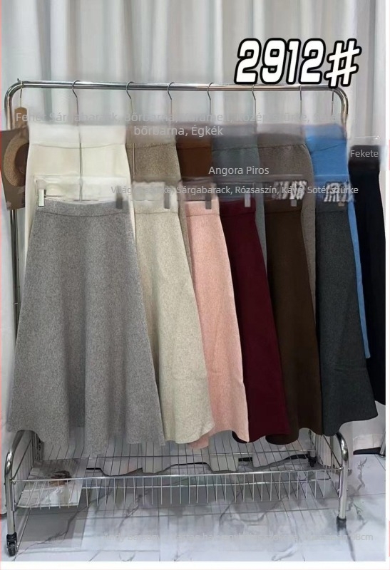 Shangima A-vonalú midi szoknya — Andy velúr anyag, Spandex <30%, őszi 2025
