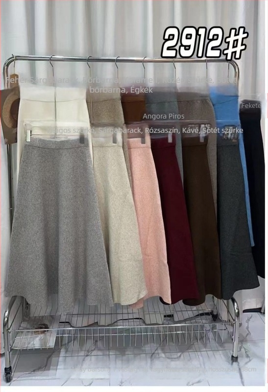 Shangima A-vonalú midi szoknya — Andy velúr anyag, Spandex <30%, őszi 2025