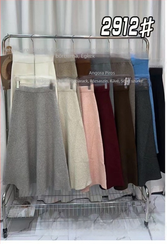 Shangima A-vonalú midi szoknya — Andy velúr anyag, Spandex <30%, őszi 2025