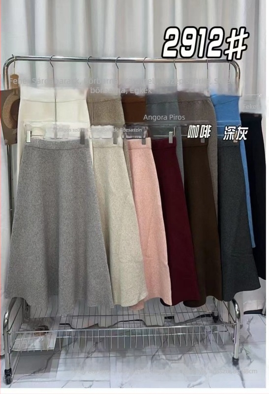 Shangima A-vonalú midi szoknya — Andy velúr anyag, Spandex <30%, őszi 2025