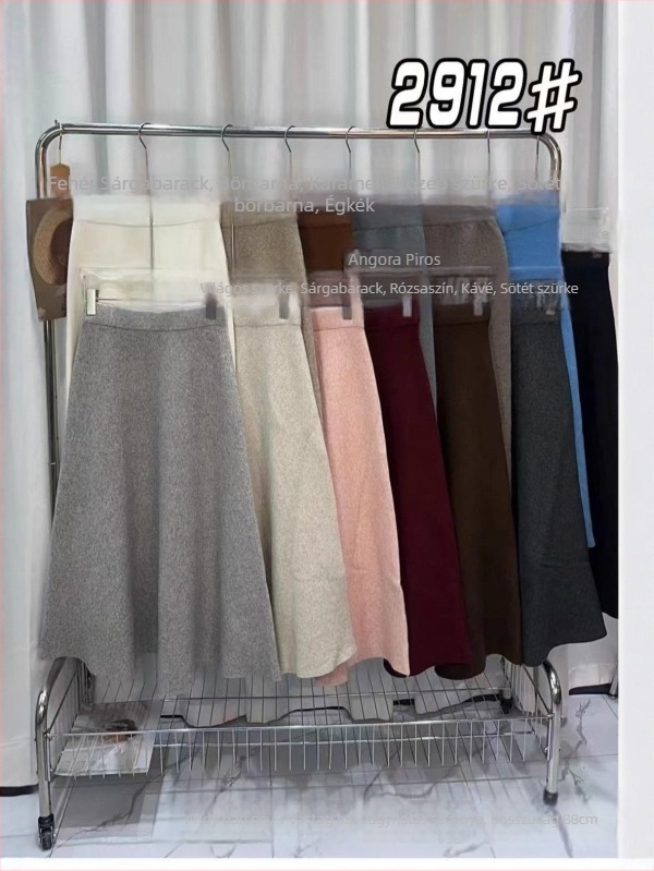 Shangima A-vonalú midi szoknya — Andy velúr anyag, Spandex <30%, őszi 2025