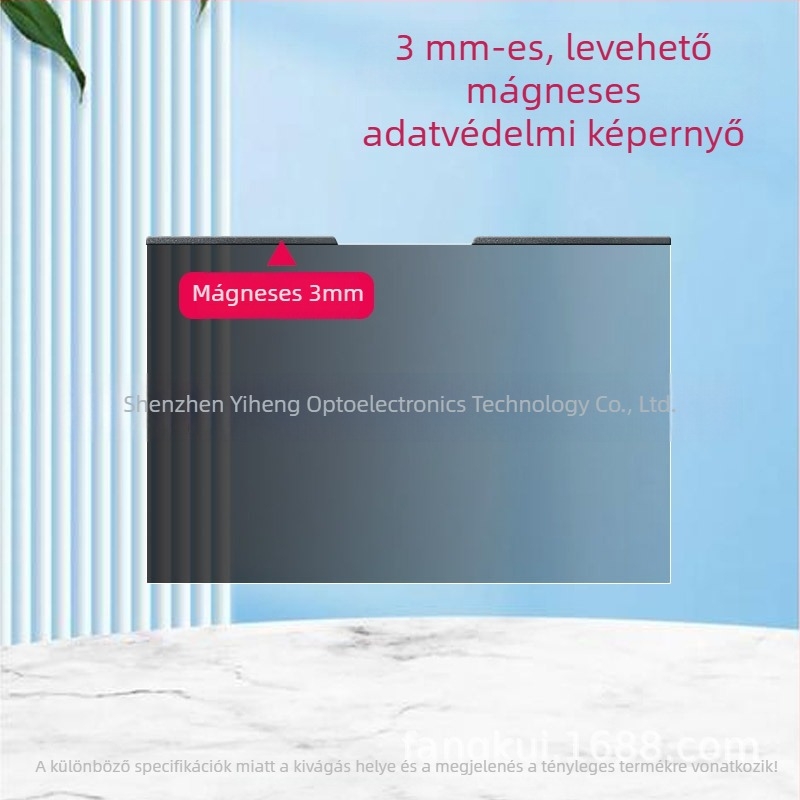 Mágneses, leválasztható laptop adatvédelmi képernyőfólia ragasztó nélkül; 13,3/14/15,6/16 hüvelyk; anti‑peep és anti‑reflexió