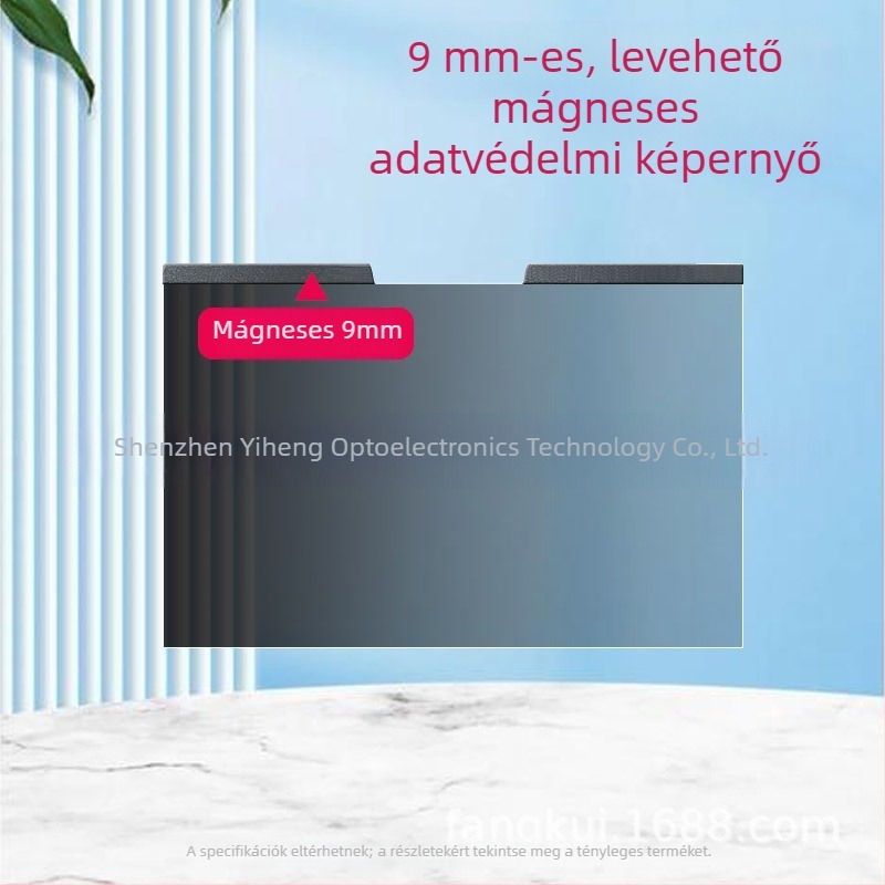 Mágneses, leválasztható laptop adatvédelmi képernyőfólia ragasztó nélkül; 13,3/14/15,6/16 hüvelyk; anti‑peep és anti‑reflexió