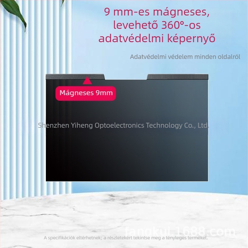 Mágneses, leválasztható laptop adatvédelmi képernyőfólia ragasztó nélkül; 13,3/14/15,6/16 hüvelyk; anti‑peep és anti‑reflexió