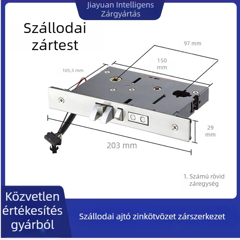 Szállodai ajtózár intelligens kártya szenzorral, zártest cinkötvözetből, 1 kg, modern minimalista stílus