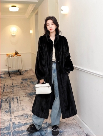 Greenminks női műszőrme kabát álló gallér, hosszú ujjú, középhosszú (50–65 cm), tél 2025