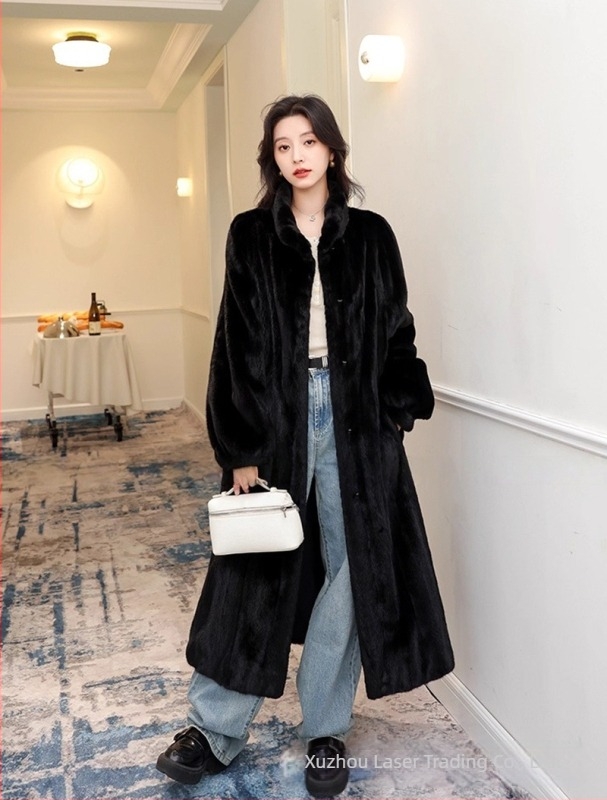 Greenminks női műszőrme kabát álló gallér, hosszú ujjú, középhosszú (50–65 cm), tél 2025