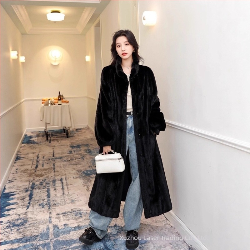 Greenminks női műszőrme kabát álló gallér, hosszú ujjú, középhosszú (50–65 cm), tél 2025