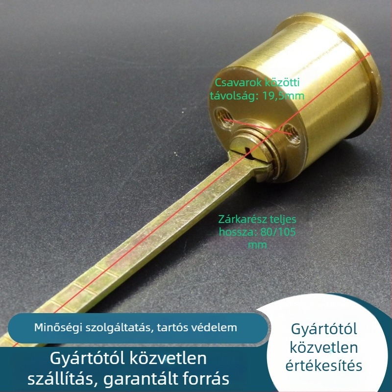 Ajtózár-cilinder, új kínai stílus, teljes réz anyag, 120 g/szett, kompatibil elektronikus zárakkal