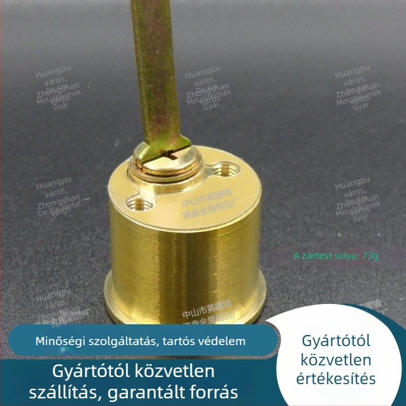 Ajtózár-cilinder, új kínai stílus, teljes réz anyag, 120 g/szett, kompatibil elektronikus zárakkal