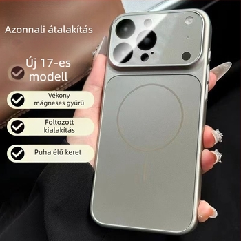 iPhone 15–17 sorozathoz tartozó tok, matt felület, ütésálló, ujjlenyomat-mentes, objektív filmmel, polikarbonát