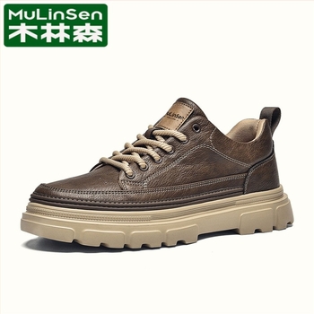 Mulinsen férfi sneaker 2025 ősz retro stílus, luxusminőségű mindennapi cipő kerek orral, felső része mikro szálas bőrből, talp természetes gumiból, fűzővel záródó, kényelmes és tartós