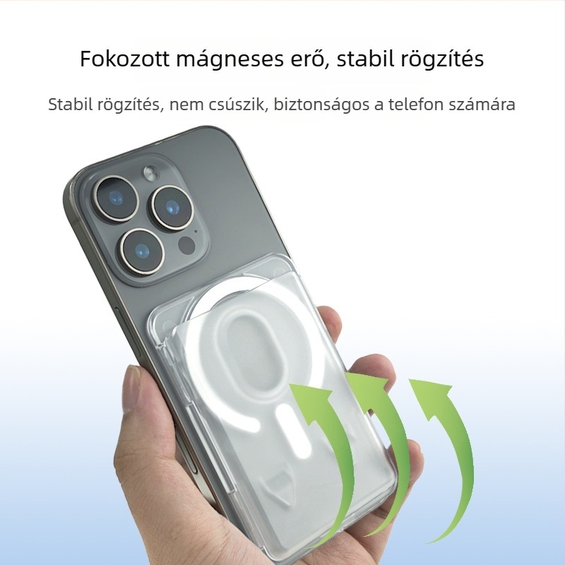Mágneses kártyatartó iPhone 16-höz – matt PC keményhéj, logó testreszabás, mágneses hátoldali matrica