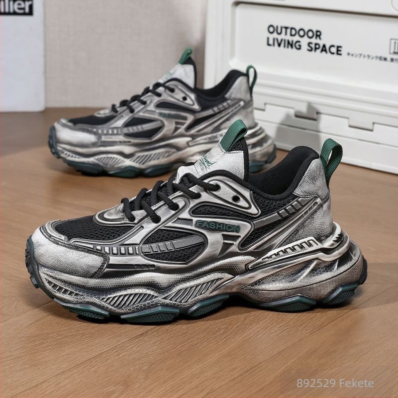 Férfi Dad Shoes, minden évszakhoz, hálós felsőrész, mikroszálas bőr felsőrész, gumírozott talp