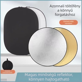 Összecsukható, hordozható töltőreflektor – nagy fénypanel fotózáshoz és sminkhez, beltéri/kültéri élő közvetítéshez, utazásokhoz és kempingezéshez