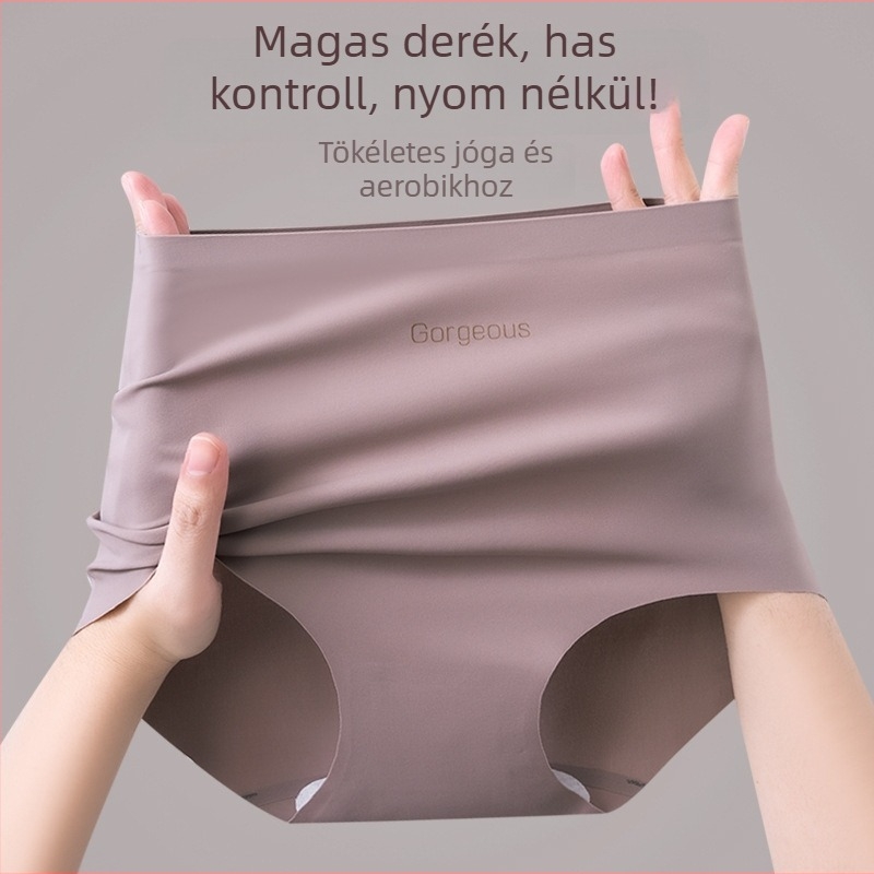 Női seamless alsó jóga- és fitneszhoz, Ice Silk nylon, lélegző, antibakteriális, magas derék