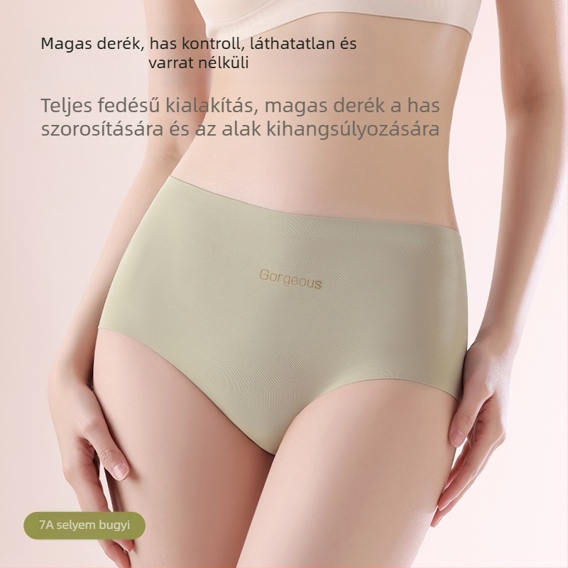 Női seamless alsó jóga- és fitneszhoz, Ice Silk nylon, lélegző, antibakteriális, magas derék