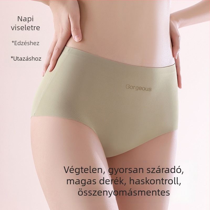 Női seamless alsó jóga- és fitneszhoz, Ice Silk nylon, lélegző, antibakteriális, magas derék