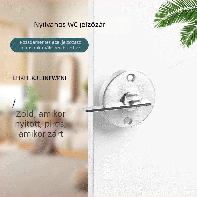 Válaszfal-zár közfürdőre, rozsdamentes acél, indikátor-zár, modern és minimalist dizájn