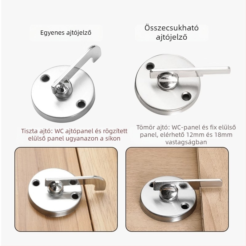 Válaszfal-zár közfürdőre, rozsdamentes acél, indikátor-zár, modern és minimalist dizájn