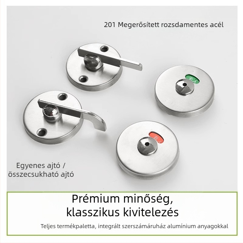 Válaszfal-zár közfürdőre, rozsdamentes acél, indikátor-zár, modern és minimalist dizájn