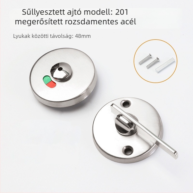 Válaszfal-zár közfürdőre, rozsdamentes acél, indikátor-zár, modern és minimalist dizájn