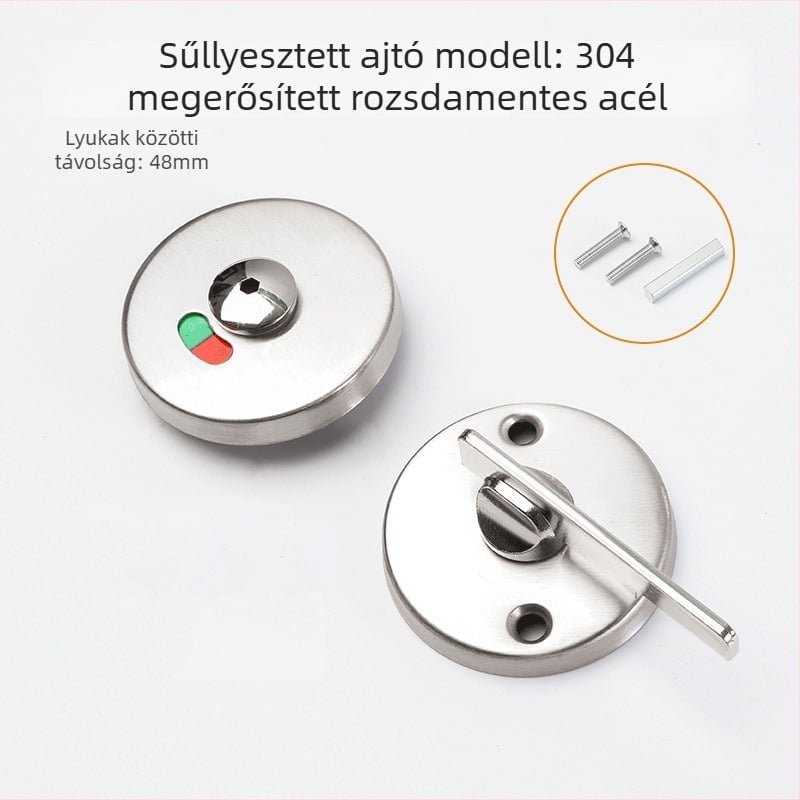 Válaszfal-zár közfürdőre, rozsdamentes acél, indikátor-zár, modern és minimalist dizájn