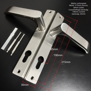 Fogantyús ajtózár extrém keskeny ajtókhoz, rozsdamentes acélból, modell HW Narrow Surface-G22 (alkalmazható alumínium- vagy faajtókhoz)