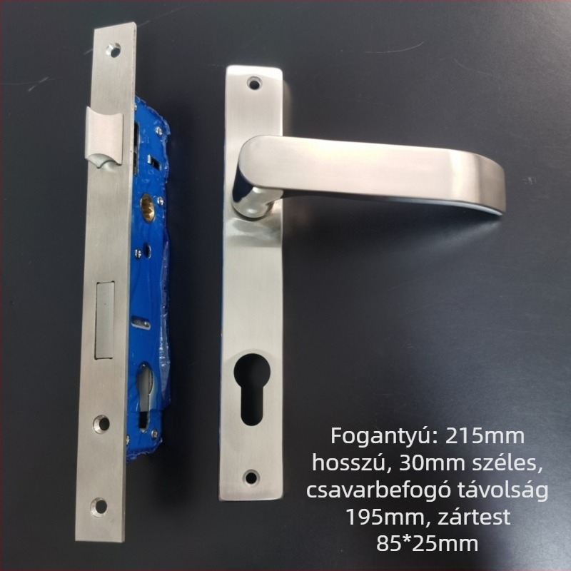 Fogantyús ajtózár extrém keskeny ajtókhoz, rozsdamentes acélból, modell HW Narrow Surface-G22 (alkalmazható alumínium- vagy faajtókhoz)