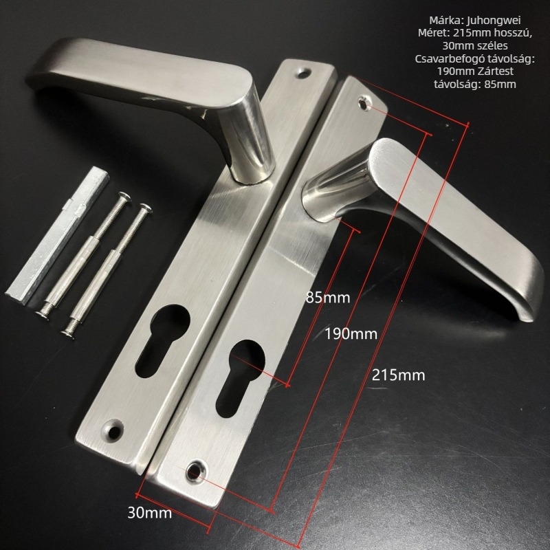 Fogantyús ajtózár extrém keskeny ajtókhoz, rozsdamentes acélból, modell HW Narrow Surface-G22 (alkalmazható alumínium- vagy faajtókhoz)
