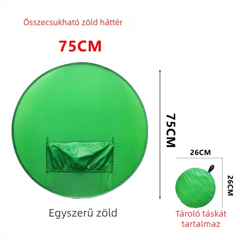 Kör alakú zöld hátterű hátfal elasztikus borítással, anyag: poliészter tafta, felhasználás: fotózás igazolás, súly: 0,6 kg, márka Neutral