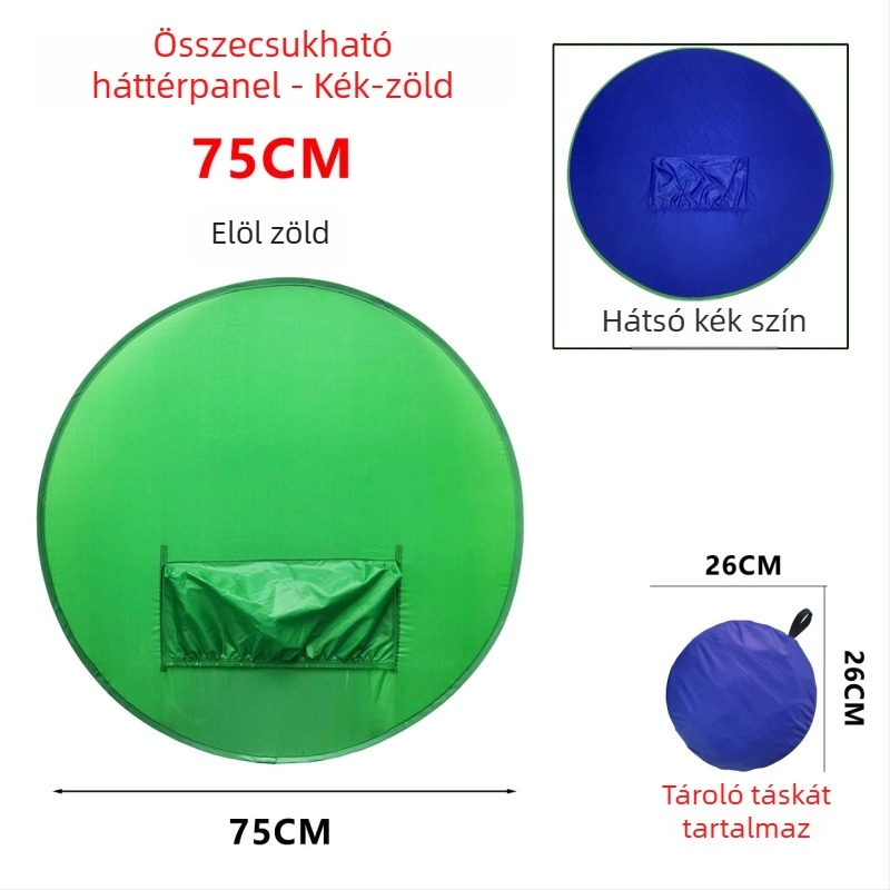 Kör alakú zöld hátterű hátfal elasztikus borítással, anyag: poliészter tafta, felhasználás: fotózás igazolás, súly: 0,6 kg, márka Neutral