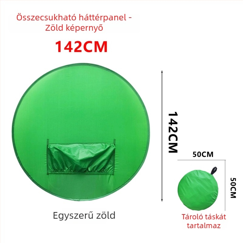 Kör alakú zöld hátterű hátfal elasztikus borítással, anyag: poliészter tafta, felhasználás: fotózás igazolás, súly: 0,6 kg, márka Neutral