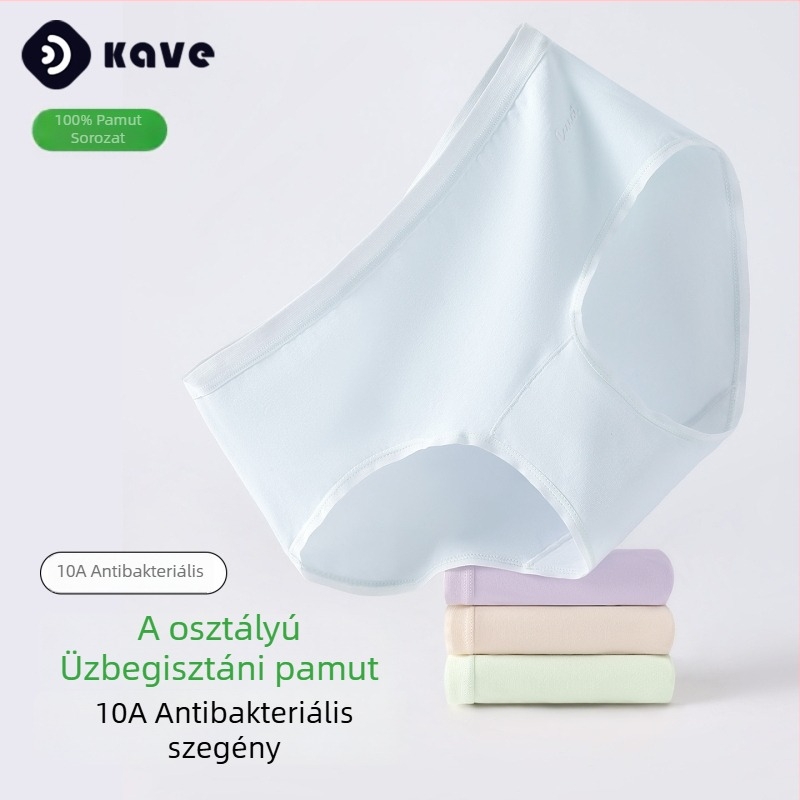 Női pamut alsónemű középmagas derekú háromszög fazon, 40 szálas pamut, antibakteriális, pamut bélés.