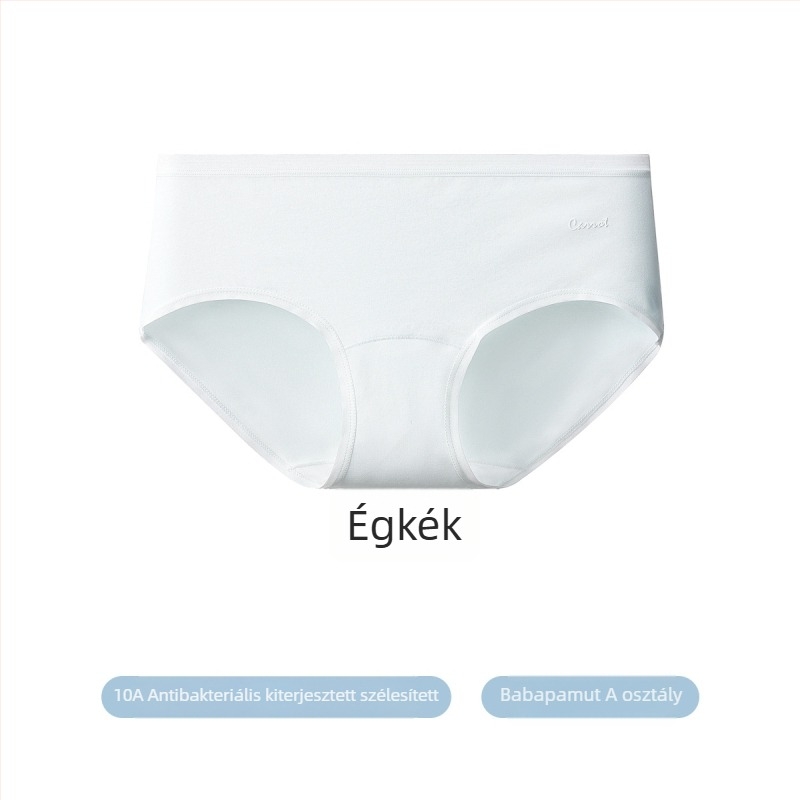 Női pamut alsónemű középmagas derekú háromszög fazon, 40 szálas pamut, antibakteriális, pamut bélés.