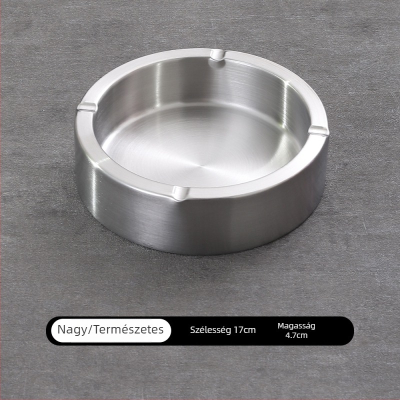 Vastagított rozsdamentes acél hamutartó, egyedi logóval, kávézók, bárok és otthoni használatra, szélálló és ütésálló