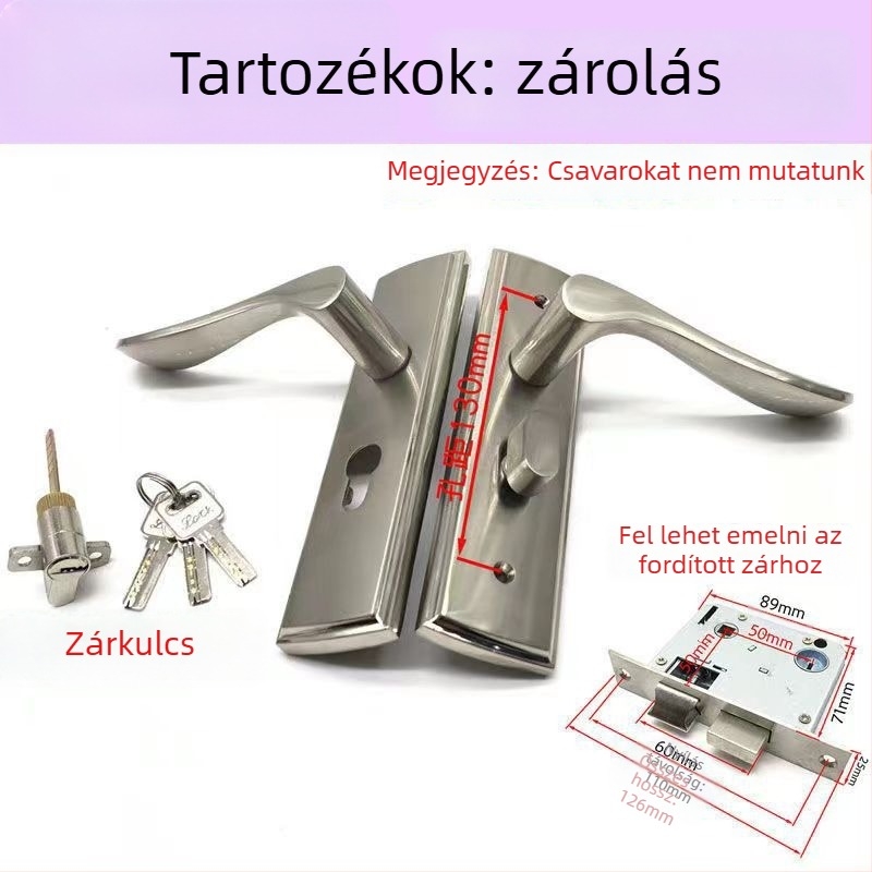 XBK 01 130 mm furatáv, zink ötvözetű ajtózár fabútorokhoz, 5050 kettős nyelvű zártest
