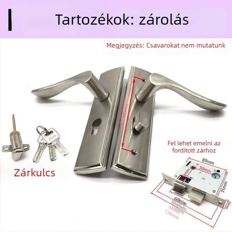 XBK 01 130 mm furatáv, zink ötvözetű ajtózár fabútorokhoz, 5050 kettős nyelvű zártest