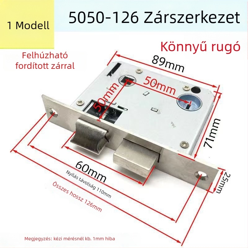 XBK 01 130 mm furatáv, zink ötvözetű ajtózár fabútorokhoz, 5050 kettős nyelvű zártest