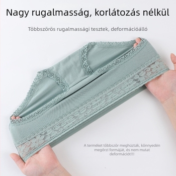 Női pamut alsónadrág középmagas derékkal, egyszínű, csipkés szegéllyel, japán stílusú dizájn, kényelmes viselet.